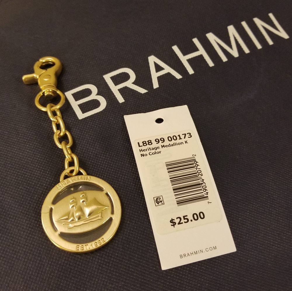 BRAHMIN HERITAGE MEDALLION KEYCHAIN "NEW"